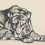 Gaston SUISSE (1896-1988) - Reclining Tiger,  1923.
